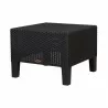 Magnolia Black Rattan Side Table - Angled - Magnolia Black Rattan Side Table - Angled
