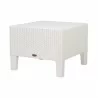 Magnolia White Rattan Side Table - Angled - Magnolia White Rattan Side Table - Angled