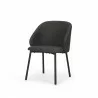 Mercana Shannon Dining Chair With Gray Fabric & Matte Black Metal - Mercana Shannon Dining Chair With Gray Fabric & Matte Black Metal