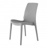 Rue Stack-able Rattan Dinning Chair - Grey - Angled