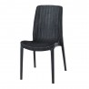 Rue Stack-able Rattan Dinning Chair - Black - Front Angled