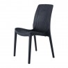 Rue Stack-able Rattan Dinning Chair - Black - Angled