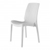 Rue Stack-able Rattan Dinning Chair - White - Angled