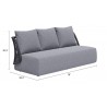 Zuo Modern Mekan Sofa in Gray - With Dimensions