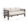 Zuo Modern Bal Harbor Sofa in White - With Dimension