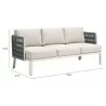 Zuo Modern Bridgehampton Sofa in White - With Dimensions - Zuo Modern Bridgehampton Sofa in White - With Dimensions