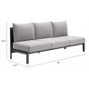 Zuo Modern Horizon Sofa in Gray - Dimension
