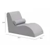 Zuo Modern Luanda Lounge Chair Gray - With Dimensions - Zuo Modern Luanda Lounge Chair Gray - With Dimensions