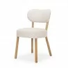 Mercana Owen Dining Chair With Medium Brown Wood and Beige Fabric 1 - Mercana Owen Dining Chair With Medium Brown Wood and Beige Fabric 1