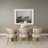 Mercana Owen Dining Chair With Medium Brown Wood and Beige Fabric - Mercana Owen Dining Chair With Medium Brown Wood and Beige Fabric