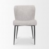 Mercana Hartt Dining Chair W/ Matte Black Metal Frame and Gray Fabric Front