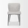 Mercana Hartt Dining Chair W/ Matte Black Metal Frame and Gray Fabric Front - Mercana Hartt Dining Chair W/ Matte Black Metal Frame and Gray Fabric Front