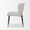 Mercana Hartt Dining Chair W/ Matte Black Metal Frame and Gray Fabric Side