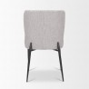 Mercana Hartt Dining Chair W/ Matte Black Metal Frame and Gray Fabric Back