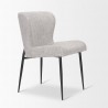 Mercana Hartt Dining Chair W/ Matte Black Metal Frame and Gray Fabric 3