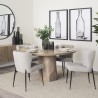 Mercana Hartt Dining Chair W/ Matte Black Metal Frame and Gray Fabric 1