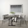 Mercana Hartt Dining Chair W/ Matte Black Metal Frame and Gray Fabric - Mercana Hartt Dining Chair W/ Matte Black Metal Frame and Gray Fabric
