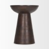 Mercana Novell Dark Brown Wood Pedestal Accent Table Front
