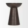 Mercana Novell Dark Brown Wood Pedestal Accent Table Front - Mercana Novell Dark Brown Wood Pedestal Accent Table Front