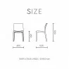 Sensilla Stack-able Dinning Chair - Dimensions - Sensilla Stack-able Dinning Chair - Dimensions