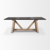 Mercana Rialto Rectangular Two-Tone Black and Brown Solid Wood Dining Table Front