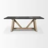 Mercana Rialto Rectangular Two-Tone Black and Brown Solid Wood Dining Table Front - Mercana Rialto Rectangular Two-Tone Black and Brown Solid Wood Dining Table Front