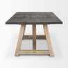 Mercana Rialto Rectangular Two-Tone Black and Brown Solid Wood Dining Table Side