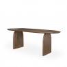 Mercana Isla Oval Dining Table With Dark Brown Wood Top & Arched Legs 4