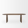 Mercana Isla Oval Dining Table With Dark Brown Wood Top & Arched Legs Front