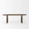 Mercana Isla Oval Dining Table With Dark Brown Wood Top & Arched Legs Front - Mercana Isla Oval Dining Table With Dark Brown Wood Top & Arched Legs Front