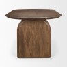 Mercana Isla Oval Dining Table With Dark Brown Wood Top & Arched Legs Side
