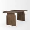 Mercana Isla Oval Dining Table With Dark Brown Wood Top & Arched Legs 3