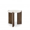 Mercana Rumer Dark Brown Wood With White Marble Side Table 1