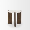 Mercana Rumer Dark Brown Wood With White Marble Side Table 3