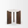 Mercana Rumer Dark Brown Wood With White Marble Side Table 2