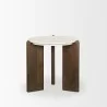 Mercana Rumer Dark Brown Wood With White Marble Side Table 2 - Mercana Rumer Dark Brown Wood With White Marble Side Table 2