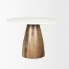 Mercana Allyson 42" Round Brown Wood Pedestal w/ White Marble Top Dining Table 1 - Mercana Allyson 42" Round Brown Wood Pedestal w/ White Marble Top Dining Table 1