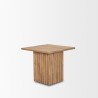 Mercana June Light Brown Wood With Fluting Square Side Table Side