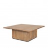 Mercana June Light Brown Wood With Fluting Square Coffee Table 1