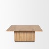 Mercana June Light Brown Wood With Fluting Square Coffee Table 2