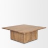 Mercana June Light Brown Wood With Fluting Square Coffee Table 3