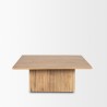 Mercana June Light Brown Wood With Fluting Square Coffee Table