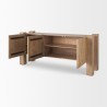 Mercana Beth Light Brown Wood w/ 3 Doors Sideboard Open