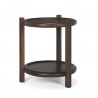 Mercana Romi Dark Brown Wood With Bottom Shelf Round Accent Table 2