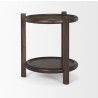 Mercana Romi Dark Brown Wood With Bottom Shelf Round Accent Table 3
