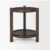 Mercana Romi Dark Brown Wood With Bottom Shelf Round Accent Table