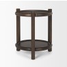 Mercana Romi Dark Brown Wood With Bottom Shelf Round Accent Table 4