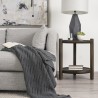 Mercana Romi Dark Brown Wood With Bottom Shelf Round Accent Table
