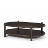 Mercana Romi Dark Brown Wood With Bottom Shelf Oval Coffee Table 1