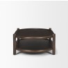 Mercana Romi Dark Brown Wood With Bottom Shelf Oval Coffee Table 3